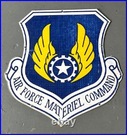 Vintage US Air Force Material Command Sacramento ALC Double Sided Metal Sign