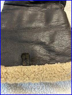 Vintage US Army Air Force Leather Gunner Gloves Mitten A-9A X-Large WWII NAMED