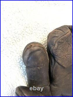 Vintage US Army Air Force Leather Gunner Gloves Mitten A-9A X-Large WWII NAMED