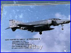 Vintage U. S. A. F. Picture RF-4C Phantom Bergstrom AFB Last Flight Patches Medal