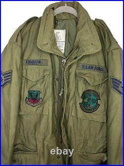Vintage U. S. Air Force FIELD JACKET With Patches Alpha Industries SZ M
