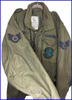 Vintage U. S. Air Force FIELD JACKET With Patches Alpha Industries SZ M