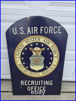 Vintage U. S. Air Force Recruiting Office Sign Militaria Theme