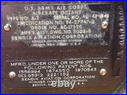 Vintage U. S. Army Air Corps Aircraft Octant with Case Bendix Corp