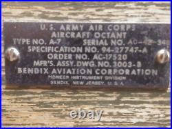Vintage U. S. Army Air Corps Aircraft Octant with Case Bendix Corp