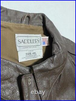 Vintage U. S. Military Type A-2 Leather Flight Jacket By Saddlery Cooper 48L X9