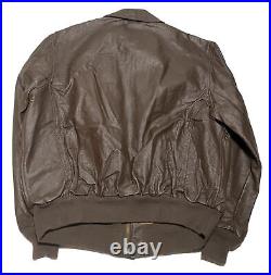 Vintage U. S. Military Type A-2 Leather Flight Jacket By Saddlery Cooper 48L X9