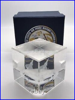 Vintage United States Air Force Glass Paperweight Hologram with Box NOS