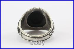 Vintage United States Air Force Miami Beach Sterling Silver Onyx Ring Signed
