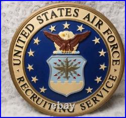 Vintage United States Air Force Recruiting Service Wall Sign Plastic Very Rare