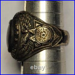 Vintage United States Air Force Ring Sterling Silver Blue Stone Uncas USAF Sz 8