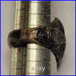 Vintage United States Air Force Ring Sterling Silver Blue Stone Uncas USAF Sz 8