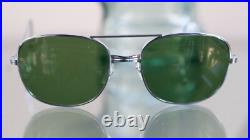 Vintage United States Air Force USAF Aviator Style Sunglasses Silver Wrap Around