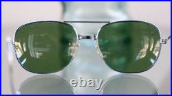 Vintage United States Air Force USAF Aviator Style Sunglasses Silver Wrap Around