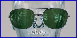 Vintage United States Air Force USAF Aviator Style Sunglasses Silver Wrap Around