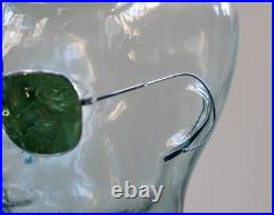 Vintage United States Air Force USAF Aviator Style Sunglasses Silver Wrap Around