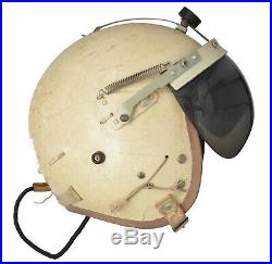 Vintage Vietnam Air Force USAF P-4A Pilot Flight Helmet White Visor Mic Cord XL