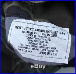 Vintage Vietnam War USAF U. S. Air Force MA-1 Reversible Camo Bomber Flight Jacket