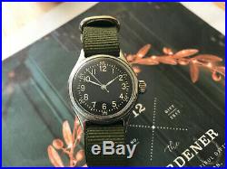 Vintage WW2 1942 US Airforce Bulova men's watch, Type A-11, Hack seconds