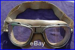 Vintage WW2 U. S. Army Air Forces AAF Pilot Flying Goggles Type AN6530, Exc Cond