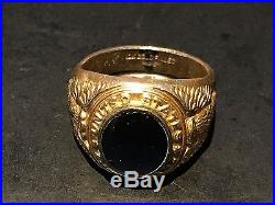 Vintage WW2 United States Air Force 10kt Gold Ring with WW2 Air Force Patch