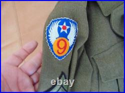 Vintage WW2 United States Army Air Forces 9th Air Force Ike Jacket Uniform