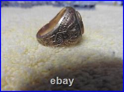 Vintage WW2 WWII Air Force Ring 10K gf wings eagle United states size apx 9