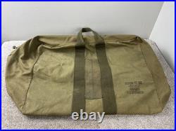 Vintage WWII Aviator's Kit Bag AN 6505 -1 US Air Force USAF Large Zip Canvas