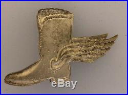 Vintage WWII British RAF Royal Airforce Pilots Winged Boot Late Arrivals badge