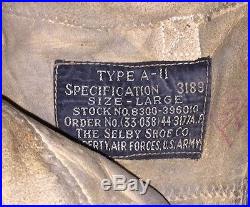Vintage WWII  US Army / Air Force Pilot Leather Uniform Cap / Helmet