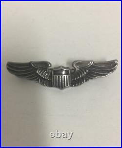 Vintage WWII United States Air force Pilot Wings Sterling Silver