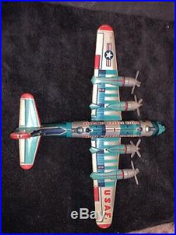 Vintage Yonezawa Japan BK-270 USAF FRICTION Bomber -F18096 Litho -Original owner