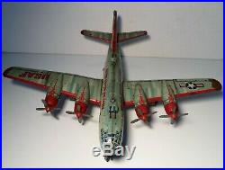 Vintage Yonezawa Japan Tin Friction Toy Airplane USAF United States Air Force