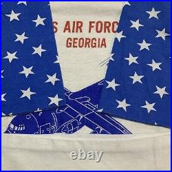 Vintage t shirt star sleeve medium military robins Air Force 60s 70s Museum USA