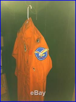 Vtg 178th FIS Patched USAF CWU-1/P Pilot Flight Suit Orange L Happy Hooligans F4