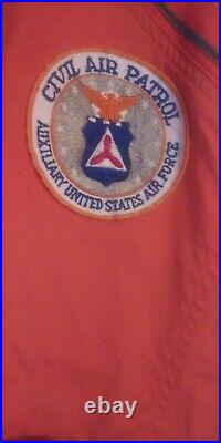 Vtg 1964 USAF Civil Air Patrol Auxiliary Services Orange Flight Coveralls Large