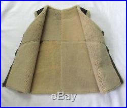 Vtg 40s WWII US Army Air Forces C-3 Leather Flight Vest M to L sheepskin USAAF
