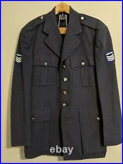 Vtg'51 USAF Uniform Standard Issue Wool Serge Blue 84, Coat Trousers Shirt ++