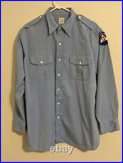 Vtg'51 USAF Uniform Standard Issue Wool Serge Blue 84, Coat Trousers Shirt ++