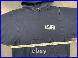 Vtg 70s champion reverse weave hoodie sweatshirt S military USAFA Air Force