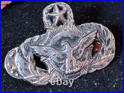 Vtg Antiq Air Force Security Police Function Officer Badge Pin 1/20 Coin Silver
