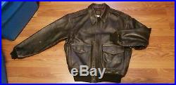 Vtg Avirex Type A-2 Leather Flight Jacket Army Air Force Sz L Made In USA