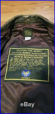Vtg Avirex Type A-2 Leather Flight Jacket Army Air Force Sz L Made In USA
