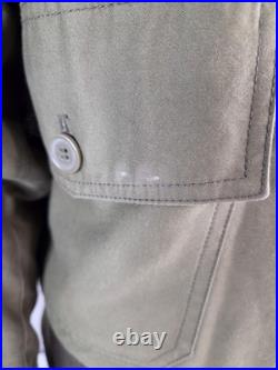 Vtg De Brabander Type B-10 Bomber Jacket Fur Lined sz 46 Air Force Army Green
