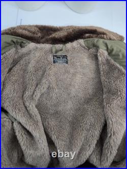 Vtg De Brabander Type B-10 Bomber Jacket Fur Lined sz 46 Air Force Army Green