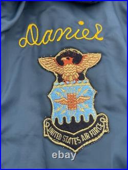 Vtg Golden's US Air Force Bomber Jacket BMTS Honor Flight Load Master Eagle Lg