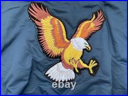 Vtg Golden's US Air Force Bomber Jacket BMTS Honor Flight Load Master Eagle Lg