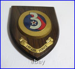 Vtg HAND PAINTED WWII 3rd US AIR FORCE Wall PLAQUE SHIELD USAF