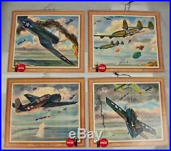 Vtg. Lot 20 Coca-Cola WW2 Air Force Airplane Signs #1049 1940s WWII Heaslip