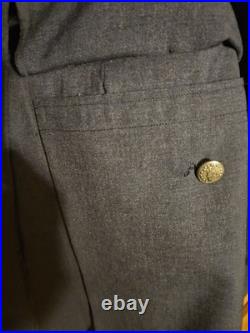 Vtg Military Jacket USAF Blue 39L Flag Bars Pockets Buttons WWII EUC 14603